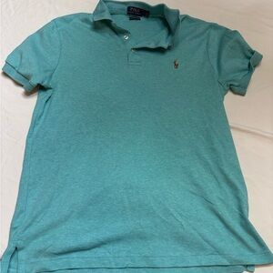 Ralph Lauren Aqua Polo Shirt Custom Slim Fit Medium